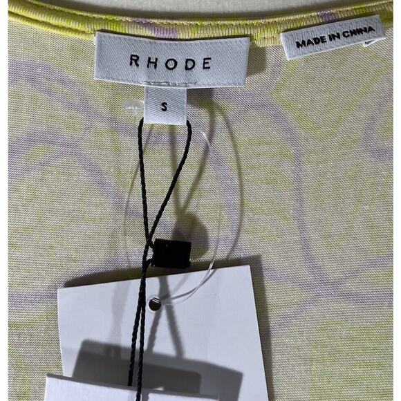 Rhode Maxine Wrap Dress Pastel Abstract Squiggle V-Neck Jersey Size Small NEW! - Picture 10 of 12